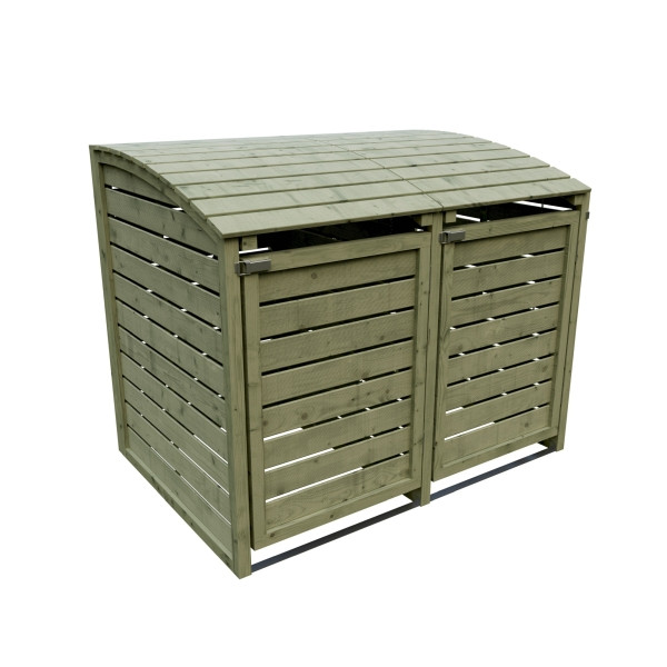 T&J HENRI Mülltonnenabtrennung 2-fach, B 150 x T 90 x H 120 cm, inkl. Rückwand, kdi-grün, 21826