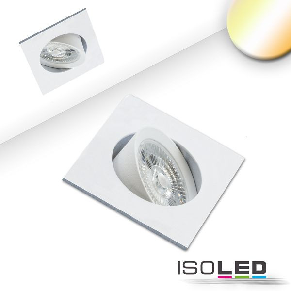 ISOLED LED Einbauleuchte Sunset Slim68 weiß, eckig, 9W, 1800-2800K, Dimm-to-warm, 114971