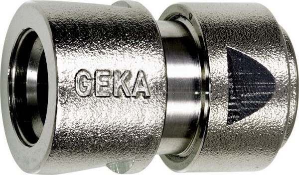 GEKA plus-Schlauchstück "Stecksystem", 5/8" - 16mm MS Ni mit Spannmutter, VE: 10 Stück, 46.0702.9