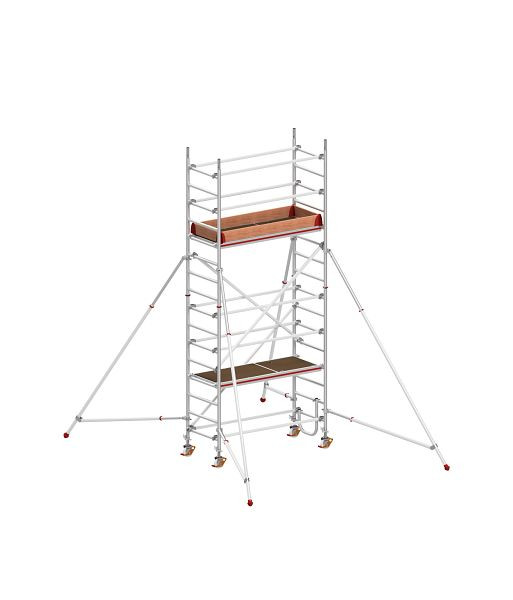 HYMER Fahrgerüst nach DIN EN 1004 mit Comfortaufbau, Rahmenteilbreite 0,80 m, Bühnenlänge 1,90 m, Reichhöhe 5,25 m, 847205