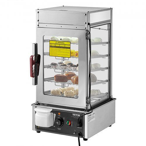 VEVOR Speisenwärmer Brötchenwärmer Display 5-stufiger Dampfgarer Kommerziell, ZBZSJ5C800W0QMR9OV2