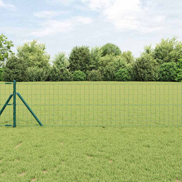 vidaXL Zaun mit Pfosten Grün 0.8 x 10 m Stahl, 3350348