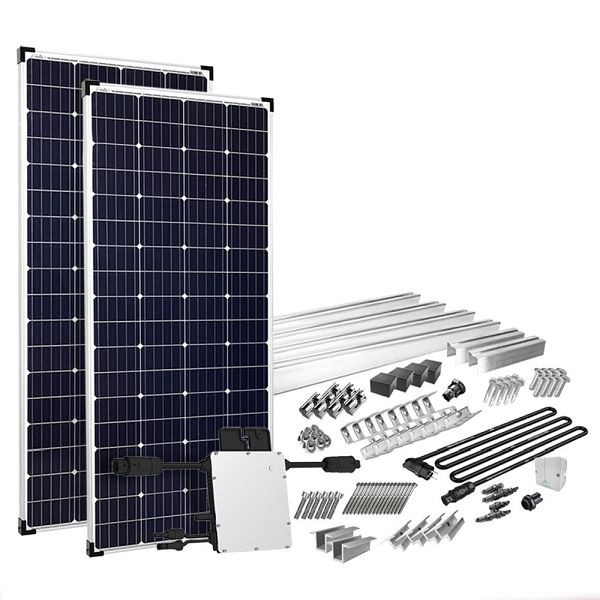 Offgridtec Solar-Direct 400W HM-400 Balkonkraftwerk Montagepaket Ziegeldach Wieland Verbindungsdose 10m, 4-01-015335-003