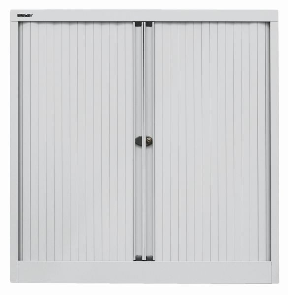 Bisley Rollladenschrank EuroTambour, 2 Fachböden, 2,5 OH, Rollladen lichtgrau, Korpus lichtgrau, ET410102SLG645