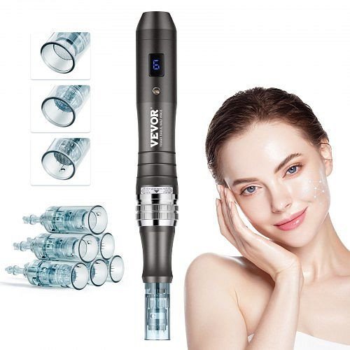 VEVOR Professionelles Mikronadelstift Derma-Stift 6 Gang mit 6 Nadeln 0-2,5mm, NMWZKZKZKZ6212UP3V2
