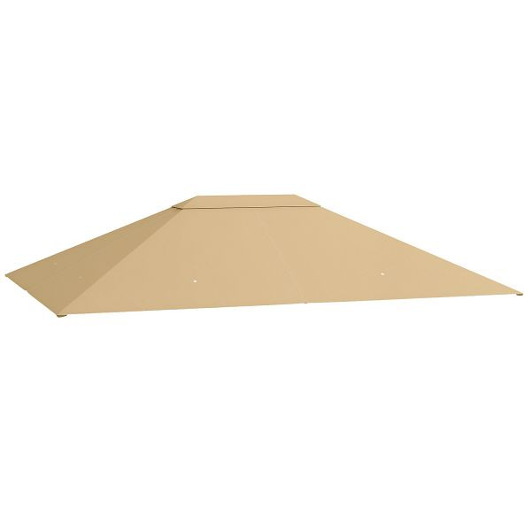 Outsunny Ersatzdach Pavillon Pavillon-Baldachin, wetterbeständig, 397 x 297 cm, Khaki, 84C-487V00KK