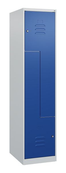 C+P Z-Spind Classic PLUS, 2 Abteile, 1700x400x500mm, 7035/5010, Zylinderschlösser, 0800037-122 S10016