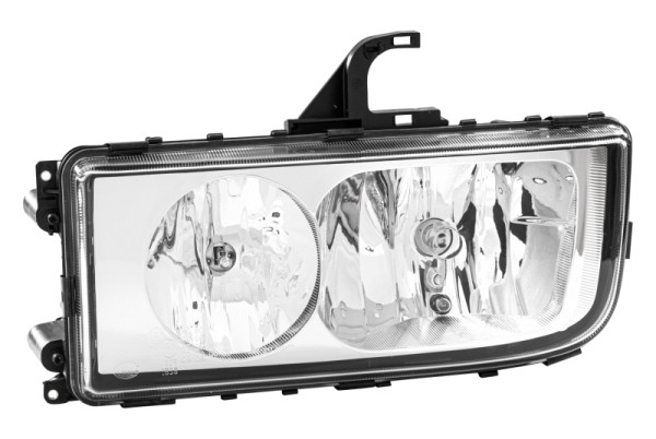 HELLA Halogen-Hauptscheinwerfer, für u.a. Mercedes-Benz Axor II, ECE, für Rechtsverkehr, links, 1DB 247 011-011