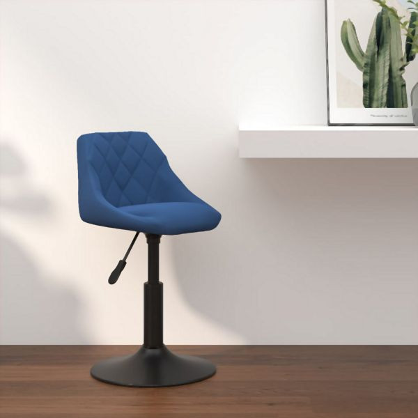 vidaXL Barhocker Blau Samt, Abmessungen: 46 x 44 x (62,5-77,5) cm (B x T x H), 335320, 8720286537008