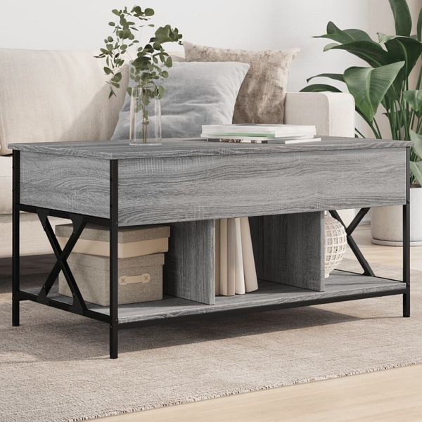 vidaXL Couchtisch Grau Sonoma 100x55x50 cm Holzwerkstoff und Metall, 845339