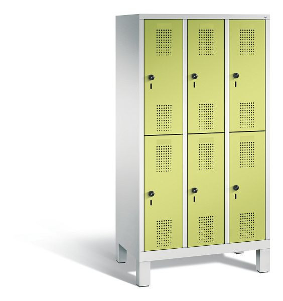 C+P Spind Evolo, 6 Fächer, H1650xB900xT500 mm, Grau/Viridingrün, 483106-30 S10042