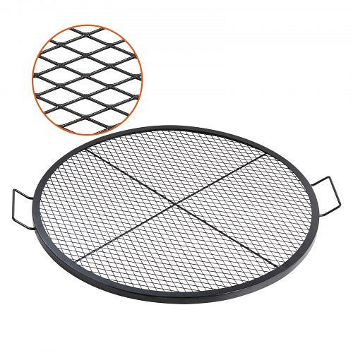 VEVOR X-Marks Feuerstellen-Grillrost, Φ 910 x 25 mm Lagerfeuer-BBQ-Grillrost aus Stahl mit Griff und Stütz-X-Draht, Schwarz, YXSKKWCHSYX36FF2HV0