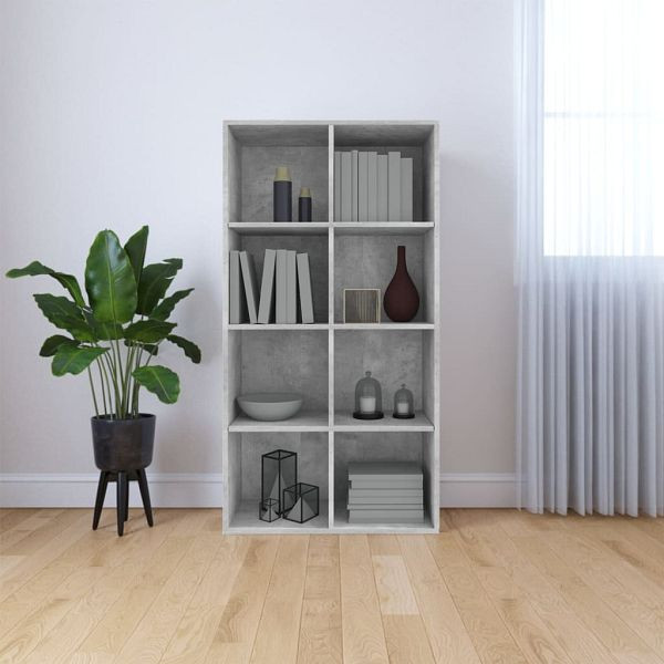 vidaXL Bücherregal/Sideboard Betongrau 66×30×130 cm Holzwerkstoff, 800157
