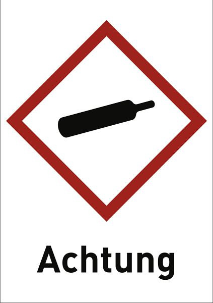 Moedel Gas unter Druck (GHS 04) Achtung, Folie, 26x37 mm, VE: 12 Stück/Bogen, 56429
