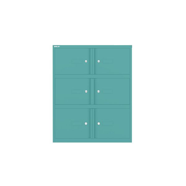 Bisley Essentials Office Locker, Höhe 1000-1024 x Breite 800 x Tiefe 470 mm, 659 aquamarin, YELD0810659