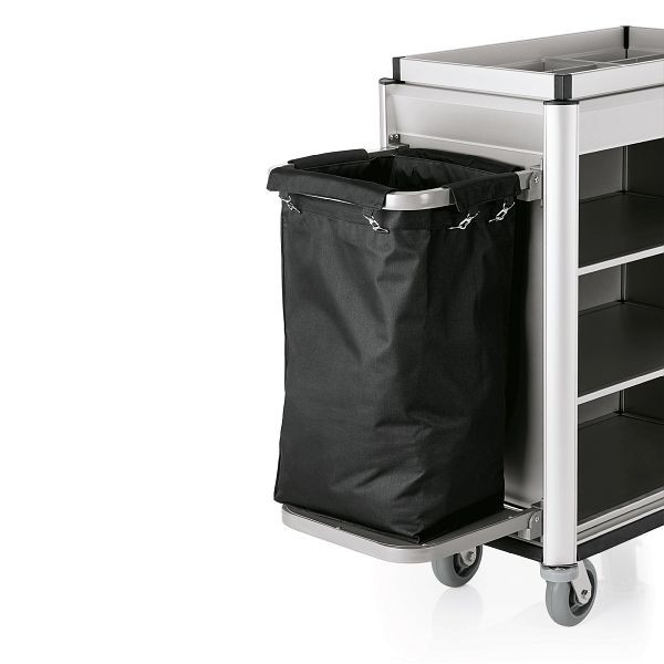 WAS Zimmerservicewagen Isabella, 2 Wäschesäcke, 150 x, 53 x 116 cm, Modell 2, helle Kantenprofile & Aluoptik, 4457002