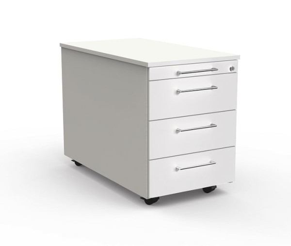 Kerkmann Rollcontainer mit Zentralschloss, 1 Schublade, Artline, B 420 x T 800 x H 540 mm, Weiß, 12747710