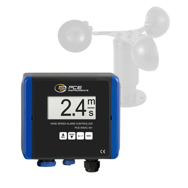 PCE Instruments Windgeschwindigkeitsmesser kabelgebunden mit Datenlogger 24V, Messbereich 0 bis 50 m/s, PCE-WSAC 50+ 24