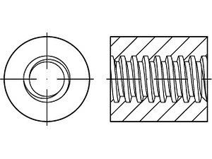 ART 88089 Rundmutter A 4 mit Trapezgewinde TR 16 x 4 x D36 x L24 VE=S