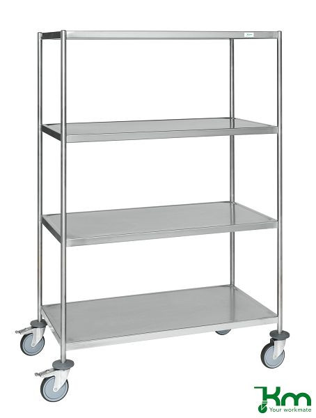 Kongamek Edelstahlwagen mit 4 Böden und ohne Griffe C3, 18/8, 875 x 575 x 1650 mm, KM60356MRU-2