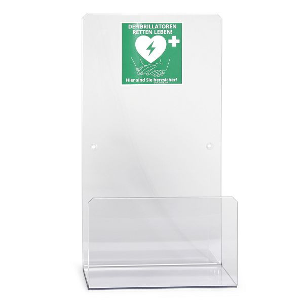 MedX5 Universal Defibrillator-Wandhalterung mit Standortschild aus Plexiglas mit Montagematerial, für Innenbereiche, 1-53662