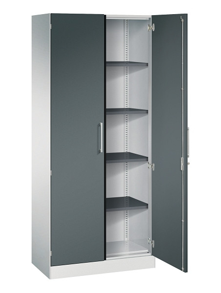 C+P Flügeltürenschrank Asisto, H1980xB800xT435mm, 7035/7016, 141003-000 S10285