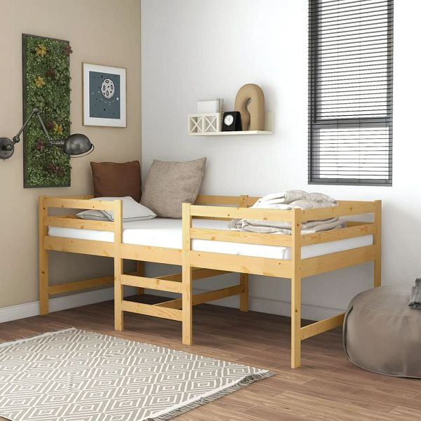 vidaXL Massivholzbett 90x200 cm Kiefer, Material: Massives Kiefernholz (unbehandelt), 833095