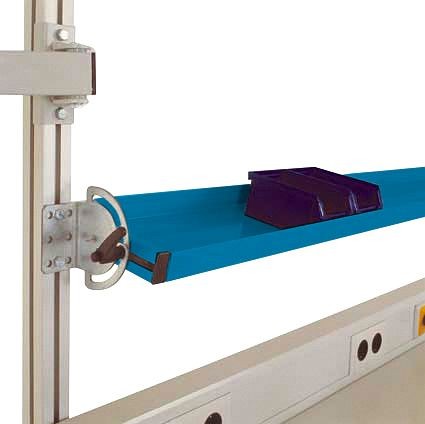 Manuflex Neigbare Ablagekonsole für CANTOLAB und ALU, Nutztiefe 195 mm, für Tischbreite 1500 mm, Brillantblau, ZB8403.5007