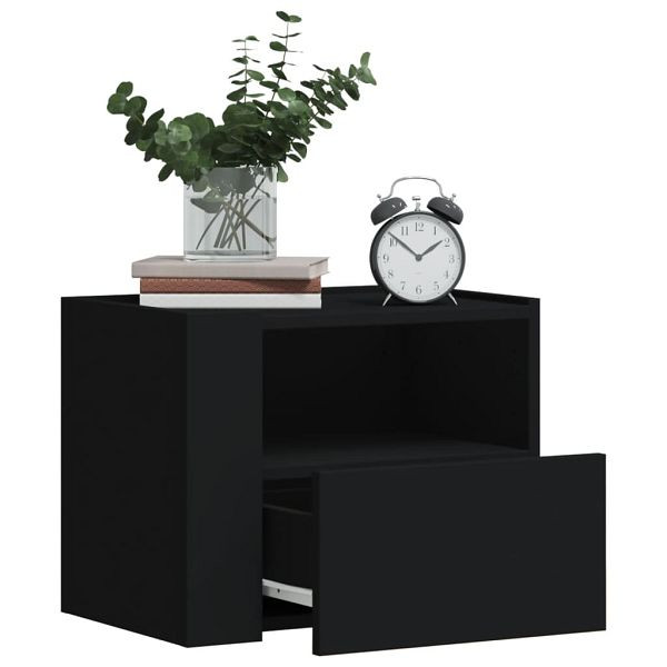 vidaXL Wand-Nachttische 2 Stück Schwarz 45x30x35 cm, 848314