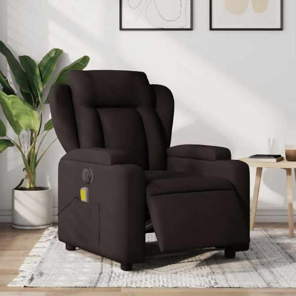 vidaXL Massagesessel Elektrisch Dunkelbraun Stoff, 3204475