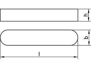 Passfedern DIN 6885 C45K A 22 x 14 x 160 VE=S (5 Stück)