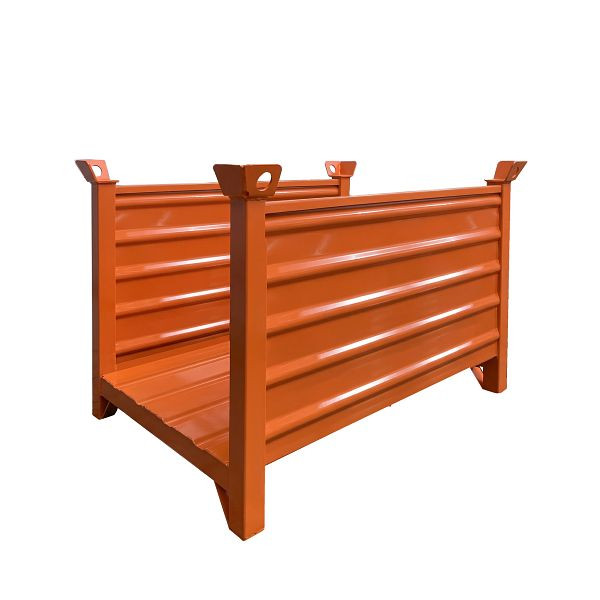 Eichinger Industrie Lagergestell mit Wänden auf der Längsseite, 2000 kg, LxBxH 1000x800x750 mm, reinorange, 13250100001111