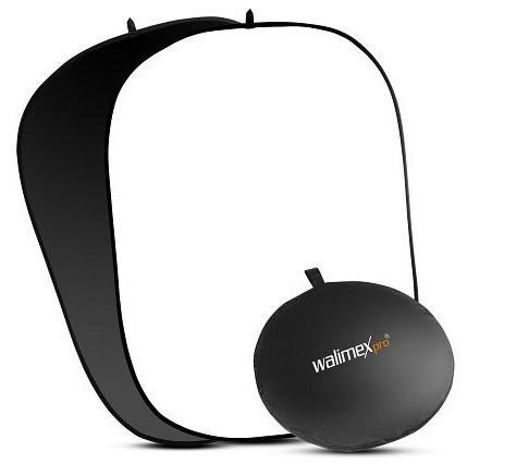 Walimex 2in1 Falthintergrund schwarz/weiß 145x200cm, 1016335