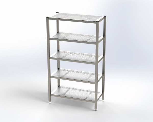 KEK Reinraumregal mit gelochten Böden, BxTxH: 1000 x 600 x 1750 mm, 5372281600