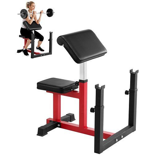 VEVOR Preacher Curlbank mit Beinstrecker, Krafttrainingsbank (Max. 200 kg) Heim-Fitnessgerät, Arm-isolierte Hantel-Station, JCKMSYBKDJGDCE0FSV0