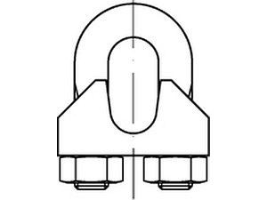 Drahtseilklemmen DIN 741 Stahl 13 mm / M 10 1/2 ähnl. DIN 741, galvanisch verzinkt VE=S (10 Stück)