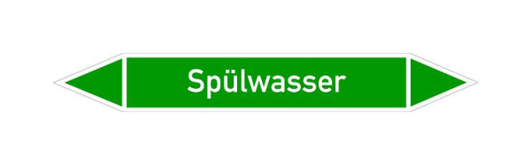 Schilder Klar Rohrleitungskennzeichen Spülwasser, 33000x90 mm Folie selbstklebend, 101466/95
