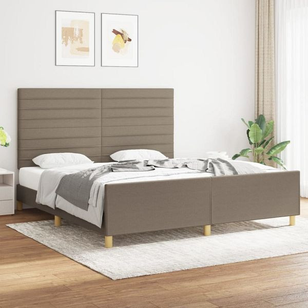 vidaXL Bettgestell mit Kopfteil Taupe 180x200 cm Stoff, 3125158