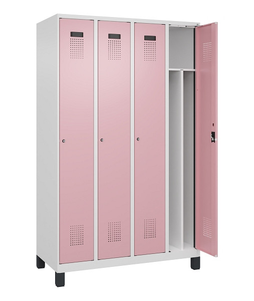 C+P Spind Evolo PLUS, mit Füßen, 4 Abteile, 1950x1200x500mm, 9016/3015, Verschluss Zylinderschloss, 049010-40F S10045