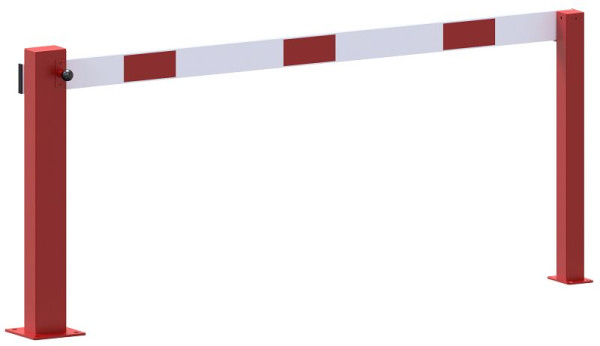 Schake Kompakte Handschranke 2m mit fester Auflagestütze, rot / weiß, für Vorhangschloss, 4011_200VPB
