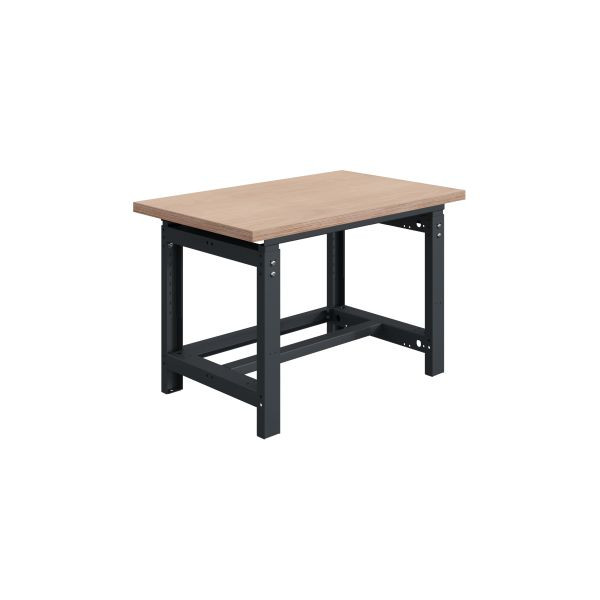 SOFAME SI Werkbank, mechanisch höhenverstellbar, B 1500 x T 750 x H 764 bis 1044 mm, Multiplex-Arbeitsplatte 24 mm, Anthrazitgrau RAL 7016, W010010082GA