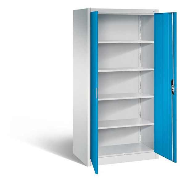 C+P Büroschrank Acurado, H1950xB930xT600mm, Farbe: Lichtgrau / Lichtblau, Muldengriff, 5 OH, 9290-000 S10433