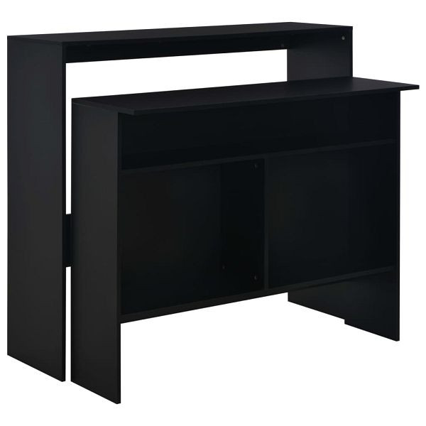 vidaXL Bartisch mit 2 Tischplatten Schwarz 130x40x120 cm, 280218