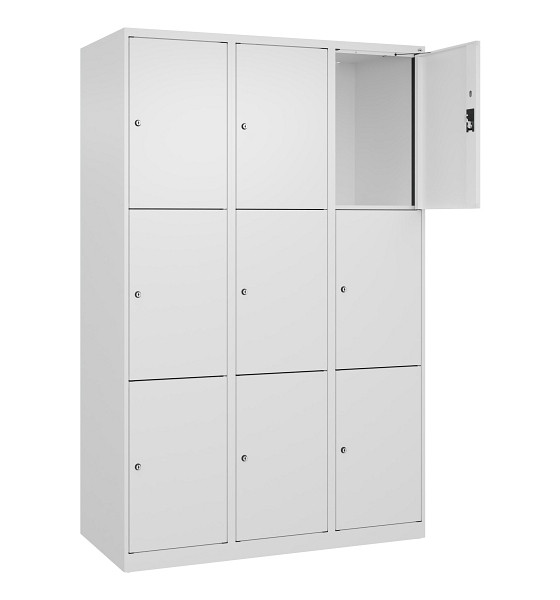C+P Schließfachschrank Evolo PLUS, 9 Fächer, 1850x1200x500mm, 9016/9016, 049000-323 S10020