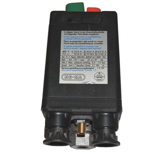 AEROTEC Druckschalter - 400 V - 10 bar - 6,3-10 A - 3/8 Zoll IG - 3 Abgänge 1/4 Zoll IG, 9063148-PS