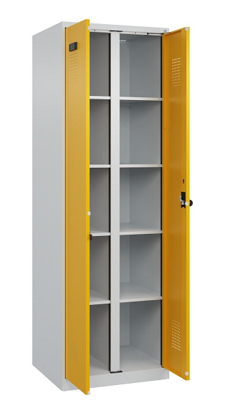 C+P Wäsche-Spind Evolo PLUS, 2 Abteile, 1850x600x500mm, 7035/1004, Verschluss Drehriegel, 049002-20B S10000