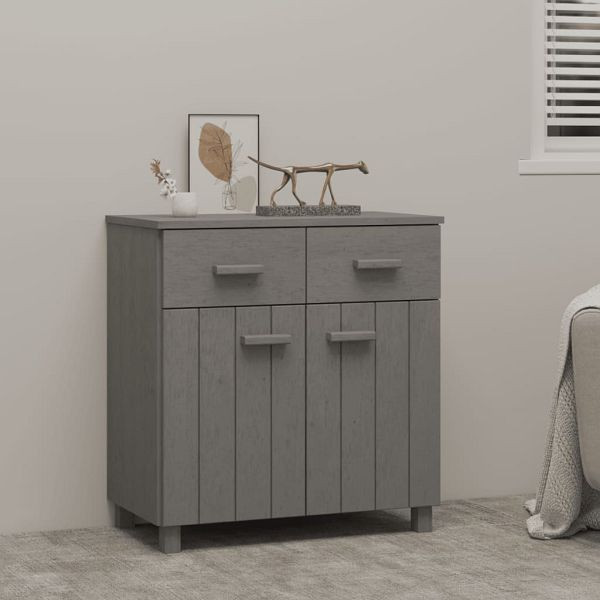 vidaXL Sideboard HAMAR Hellgrau 79x40x80 cm Massivholz Kiefer, 340439