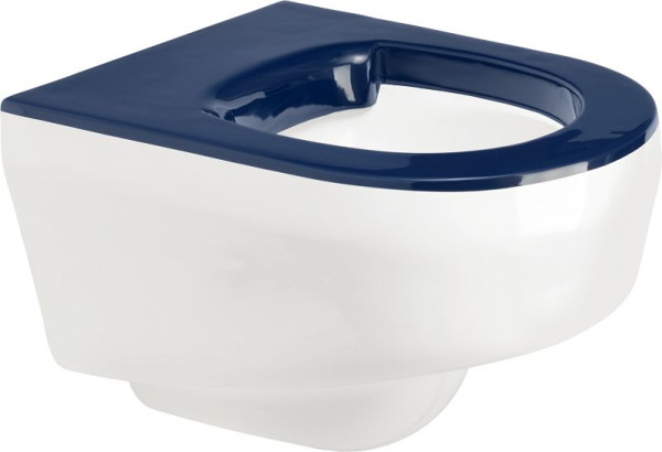KWC T-WC, GFK, Wandhängend, Hinterwandmontage, weiß, Sitzfläche blau, 400x370x510 mm, 2030039327