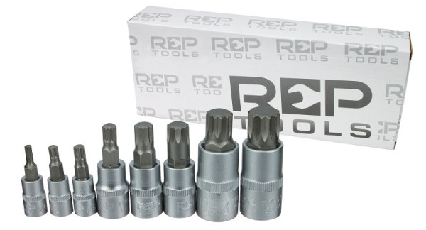 RepTools Steckschlüssel-Satz, Innenvielzahn, Nüsse M4-M16, 1/4, 3/8, 1/2"-Antrieb, 8-teilig, XXL-117653