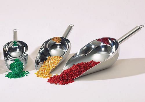 DENIOS Universal Handschaufel FoodScoop, aus Edelstahl 1.4301, 500ml, Gesamtlänge 350mm, 281773